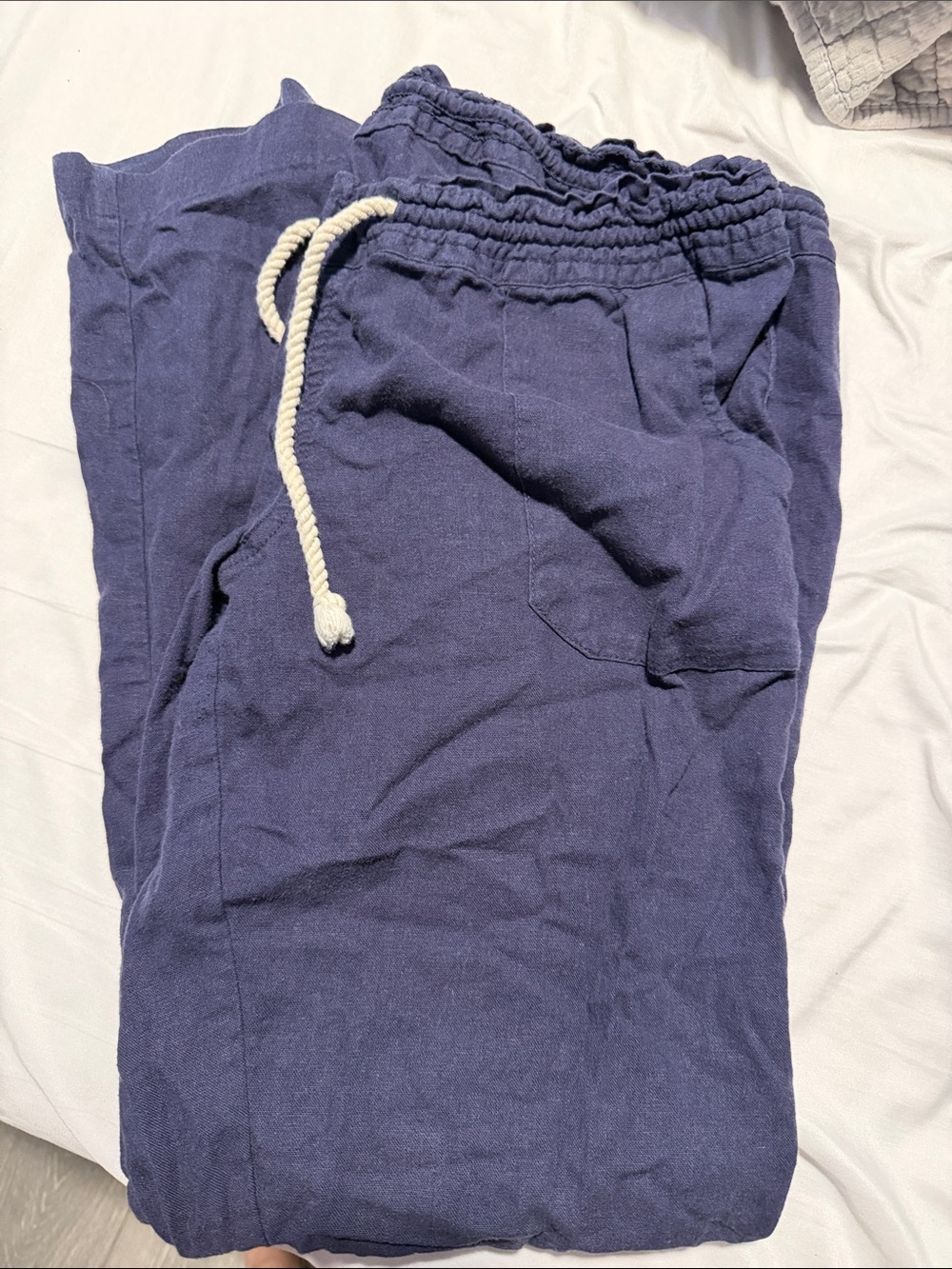 Navy Blue Drawstring Pants
